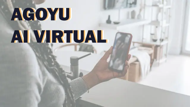 Agoyu AI Virtual: a woman holding up a phone to scan the room in front of her